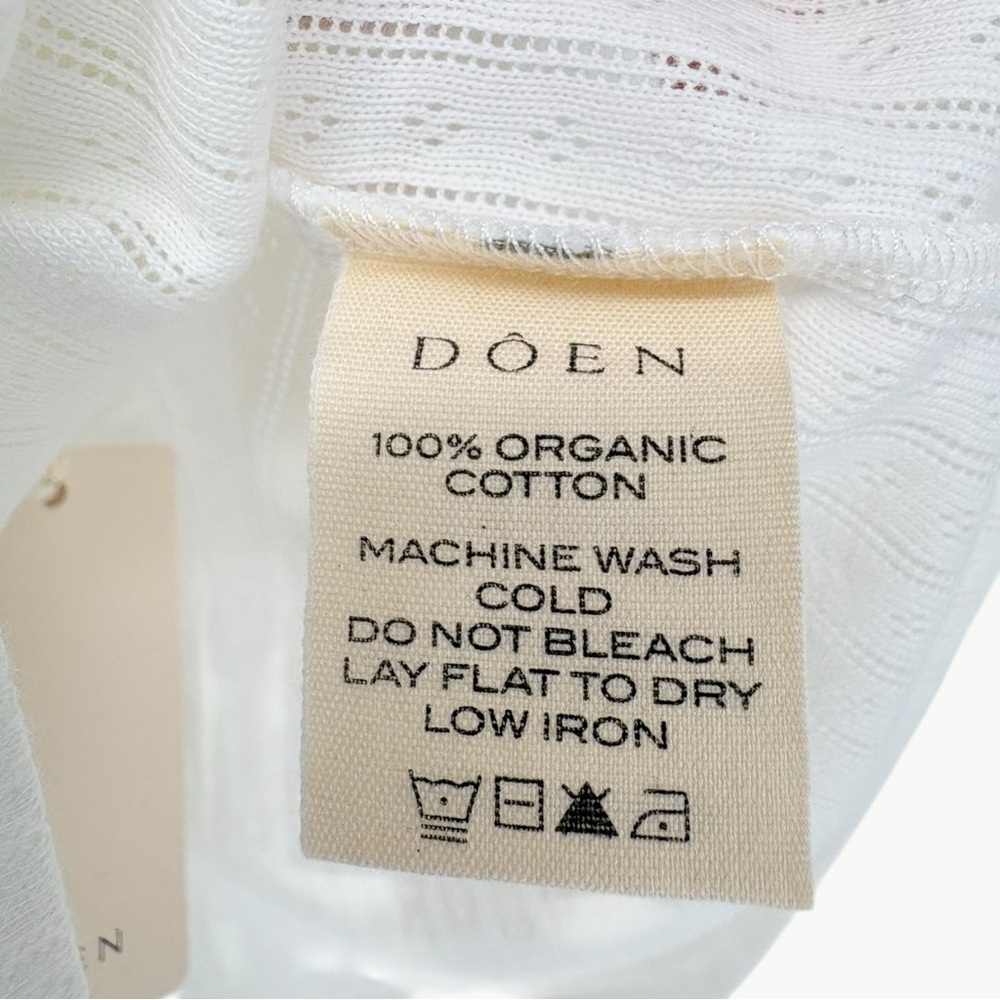 DÔEN Ligea Pointelle Organic Cotton Cami Medium Salt Romantic Cottagecore New - Picture 12 of 13